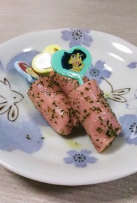 お弁当のおかず☆魚肉ソーセージにパセリ