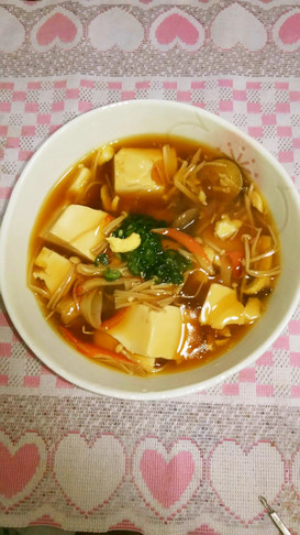 簡単♡きのこのヘルシーあんかけ豆腐♡