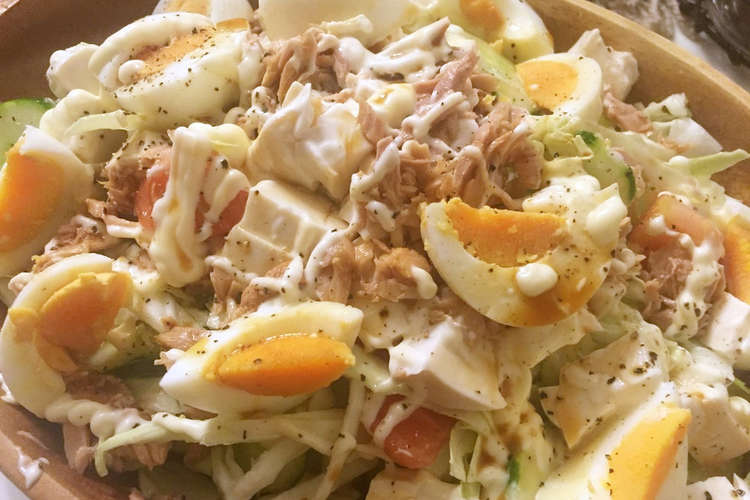 シンプル味付 ツナ豆腐キャベツのサラダ レシピ 作り方 By ニョスケ クックパッド 簡単おいしいみんなのレシピが350万品
