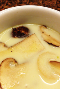 オープンで作るブータン産松茸の茶碗蒸し♪