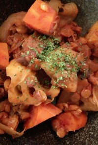 炊飯器deレンズ豆と根菜のトマト煮♪