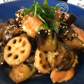 常備菜♡簡単!鶏肉と茄子と蓮根の甘酢あん