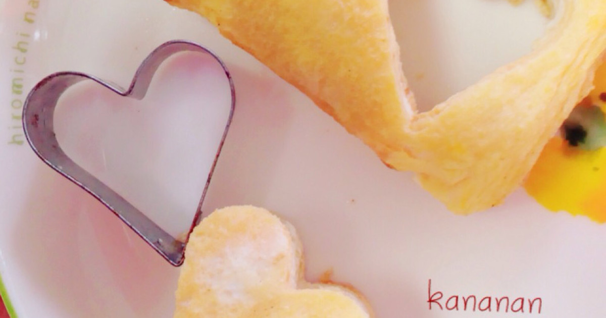 可愛いハートの卵焼きの型抜き お弁当に レシピ 作り方 By Kananan777 クックパッド 簡単おいしいみんなのレシピが356万品
