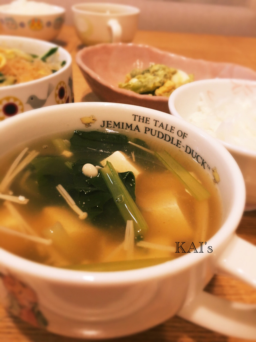 豆腐と小松菜のあんかけスープ♡の画像
