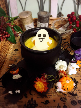 あまったカボチャでハロウィンスープ