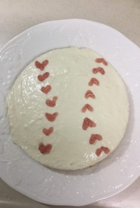 野球ボールのレアチーズケーキ☆誕生日にも
