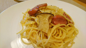 ソーセージとエリンギのパスタ