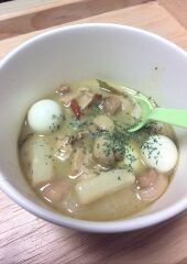 災害時の低糖質カレー&豆サラダ
