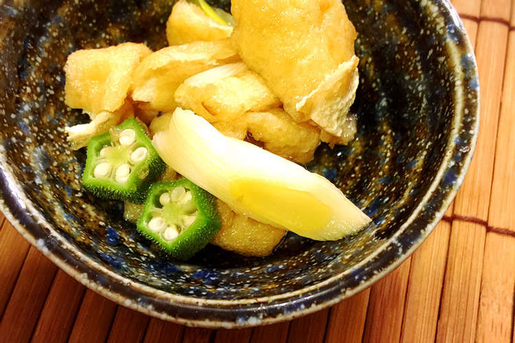 超簡単 オクラと油揚げとネギのおかか煮 レシピ 作り方 By いちご家のずぼら飯 クックパッド 簡単おいしいみんなのレシピが360万品