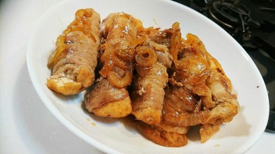 厚揚げの豚肉巻き～生姜焼き風～の写真