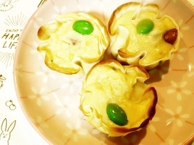 トースターで簡単★餃子の皮でキッシュ