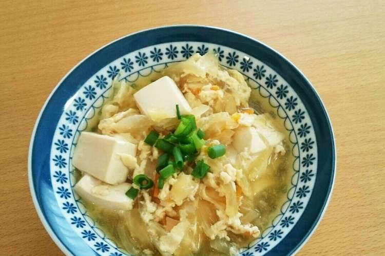 幼児食に めんつゆで簡単に豆腐の卵とじ レシピ 作り方 By シナモシナモ クックパッド