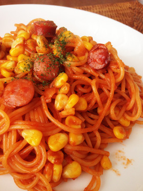 超簡単ランチ!レンチンパスタ ナポリタン