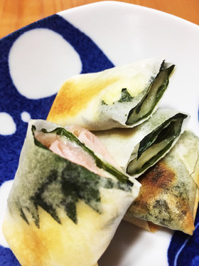 簡単揚げない!大葉とハムチーズ春巻き