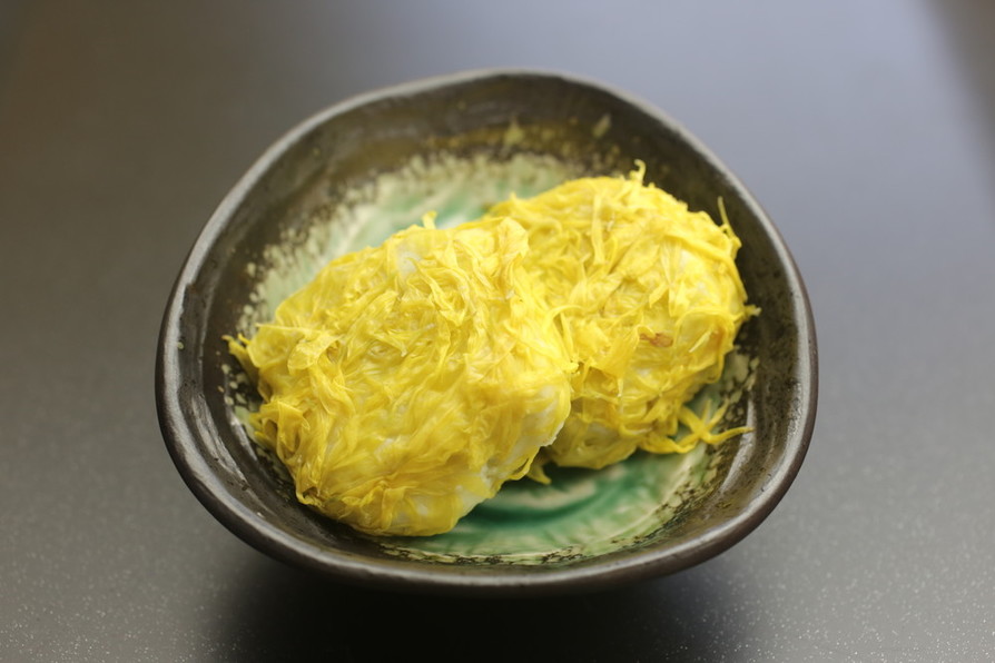 舞茸糝薯の菊花蒸しの画像