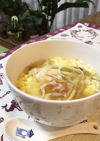月下美人の中華卵スープ
