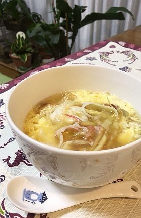 月下美人の中華卵スープ