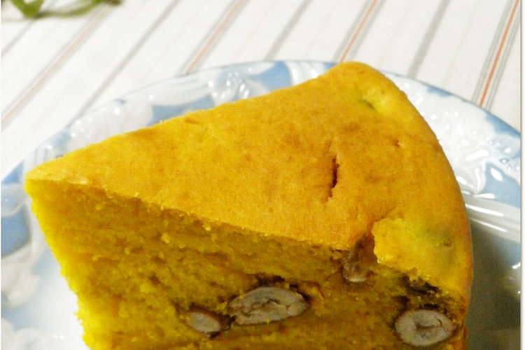 Hmで金時豆入りかぼちゃケーキ レシピ 作り方 By りもにうむ クックパッド