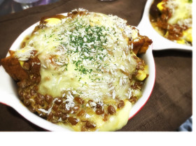 余ったカレーリメイク♫納豆焼きカレー✯