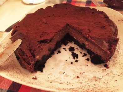 濃厚リッチなチョコレートチーズケーキの写真