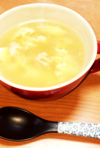 レンジで簡単！マグカップベーコン卵スープ
