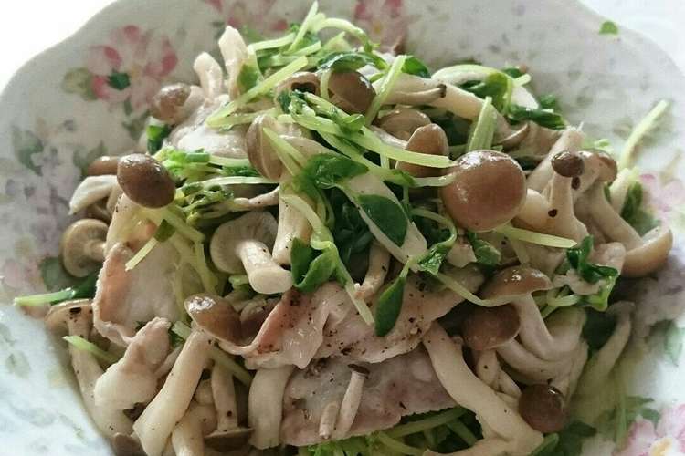 簡単 豚バラと豆苗としめじのレンジ蒸し レシピ 作り方 By まちｻﾝ クックパッド 簡単おいしいみんなのレシピが375万品