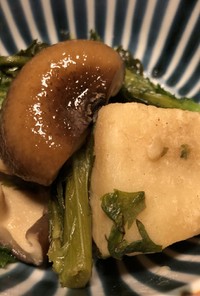 山の芋と春菊と椎茸の煮物