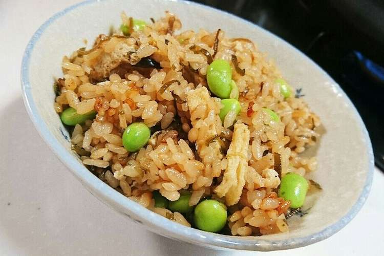 簡単 枝豆の塩昆布炊き込みご飯 レシピ 作り方 By 杏ころちゃん クックパッド