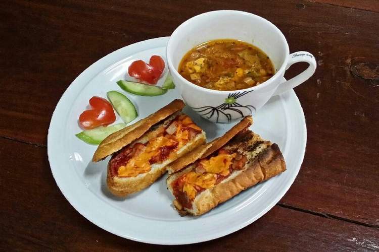 ピザバケットとスープのワンプレートランチ レシピ 作り方 By そらぞう クックパッド 簡単おいしいみんなのレシピが353万品