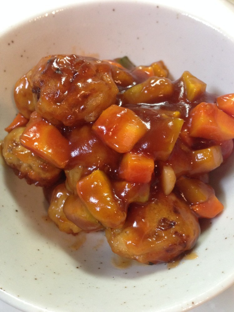 レンコン団子と野菜の酢豚風♫の画像