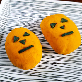 ハロウィン風カボチャおはぎ♪