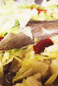 白身魚と野菜のペペロンチーノ風