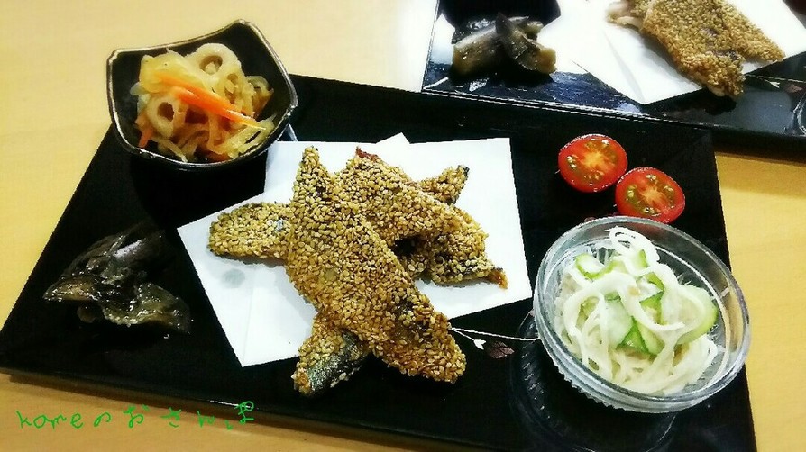 秋刀魚の胡麻焼きとお芋ご飯♡の画像