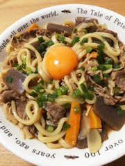 1人前〜OK!簡単時短すき焼きうどん♪の写真