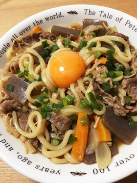 1人前〜OK!簡単時短すき焼きうどん♪