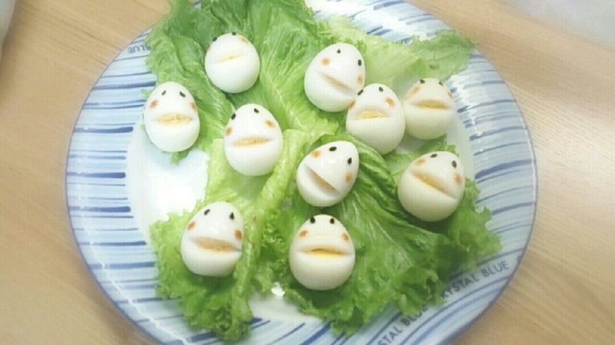 うずらの卵を可愛く変身！の画像