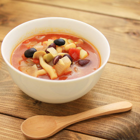 蒸しサラダ豆のミネストローネ