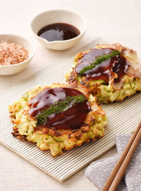粉大さじ1のヘルシーお好み焼き