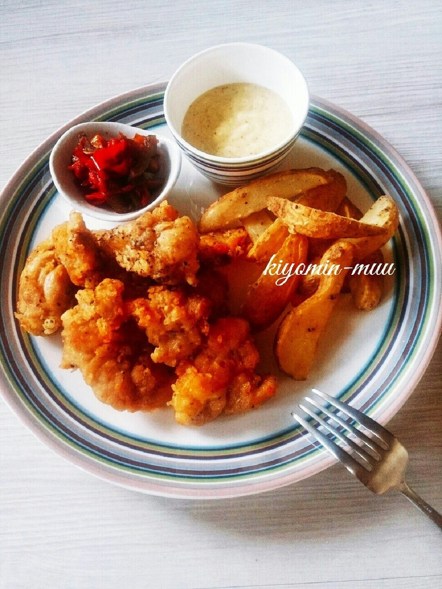 揚げ鶏のヨーグルトマスタードソース♡の画像