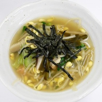 厚揚げと大豆モヤシのスープ の写真