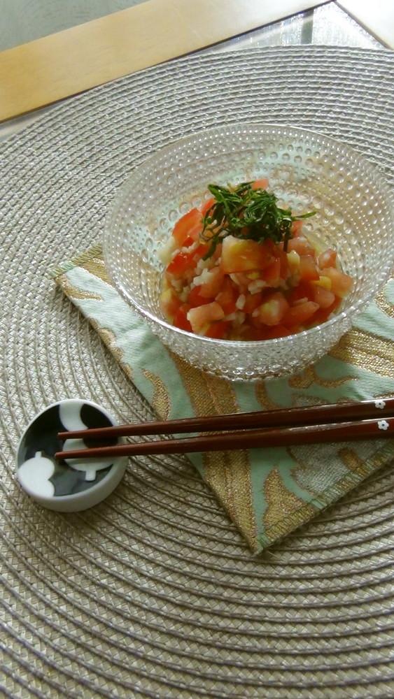 シンプル和食　トマトの生姜和え　の画像