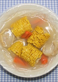 ポリ袋レシピ☆乾燥とうもろこしのスープ