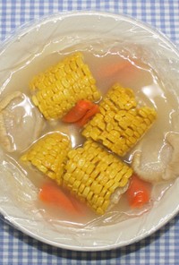 ポリ袋レシピ☆乾燥とうもろこしのスープ