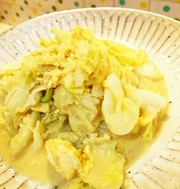 ふわっと卵とキャベツの味噌マヨ炒めの写真