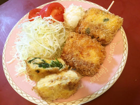 二色玉子の串揚げ