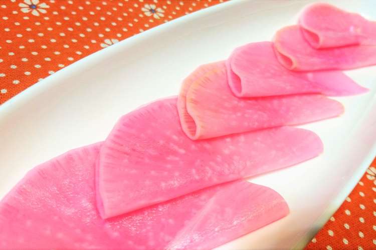 サッパリ かわいく 桃色大根の甘酢漬け レシピ 作り方 By ｓ４ クックパッド 簡単おいしいみんなのレシピが357万品