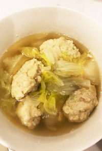 簡単〜白菜と鶏団子のスープ