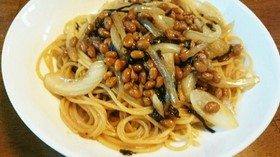 適当旨レシピ☆納豆塩昆布パスタ