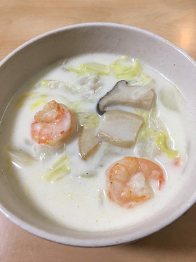 白菜とえびのクリーム煮