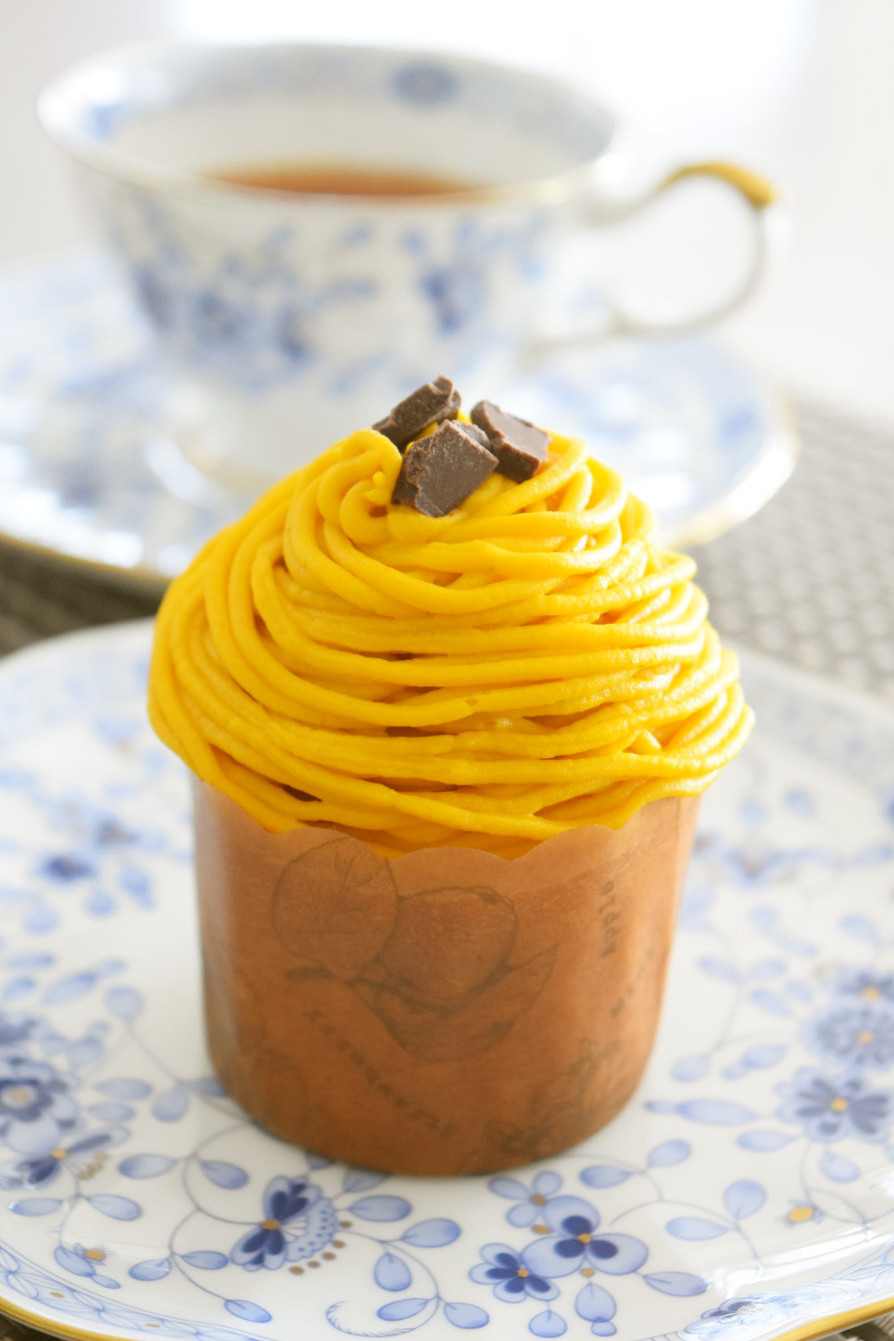 カップケーキde簡単かぼちゃのモンブランの画像